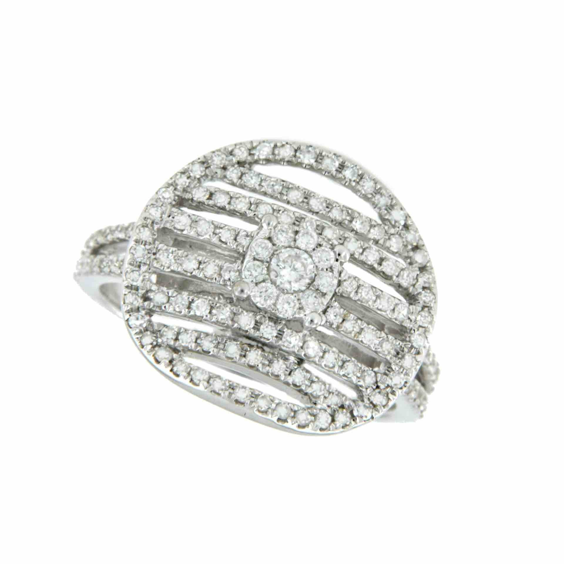 TREVISO, anillo de oro blanco con diamantes - Roman Joyero