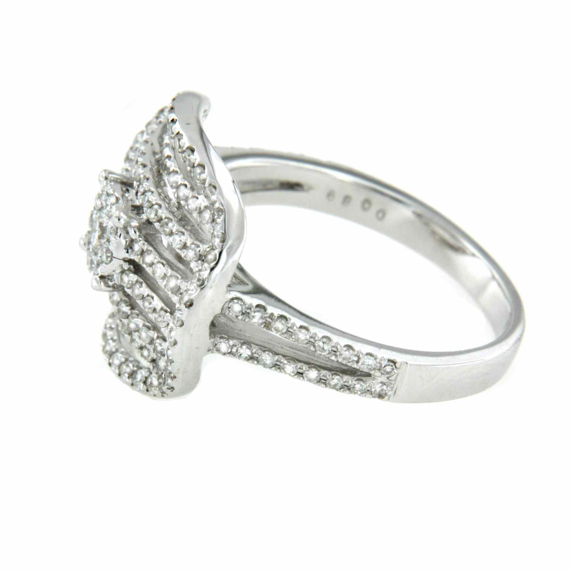 TREVISO, anillo de oro blanco con diamantes - Roman Joyero