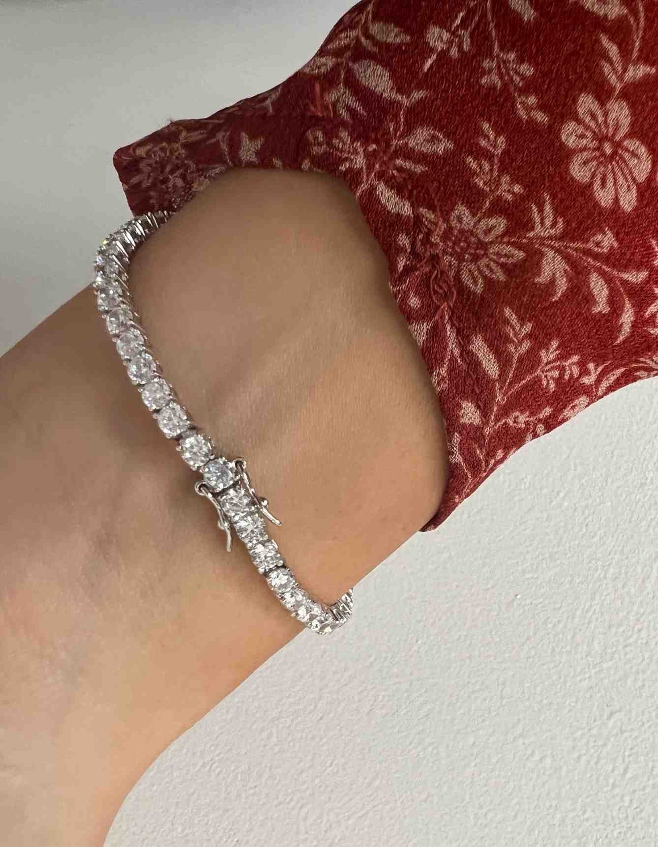 EXODO, pulsera de plata estilo rivier