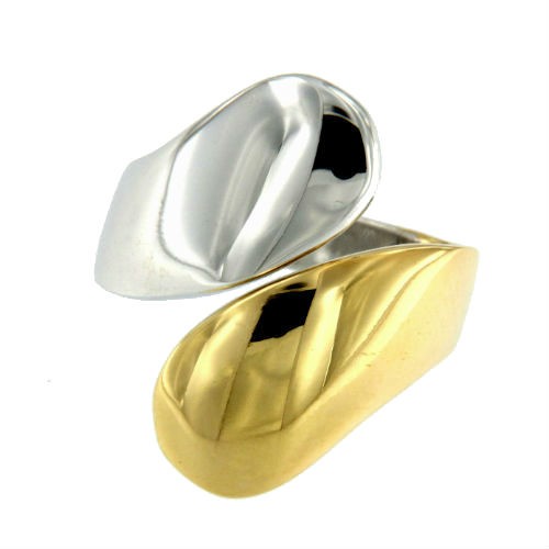 DIANTHE, anillo de plata rodiada y dorada. - Roman Joyero
