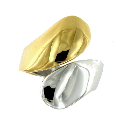 DIANTHE, anillo de plata rodiada y dorada. - Roman Joyero