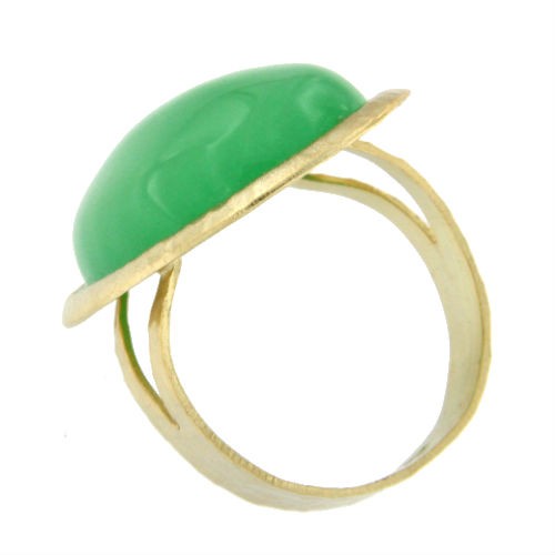 REBECA, anillo de plata con cuarzo verde. - Roman Joyero