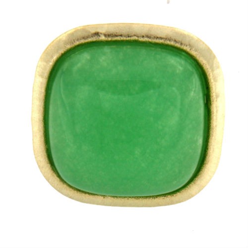 HANNA, anillo de plata dorada con cuarzo verde - Roman Joyero