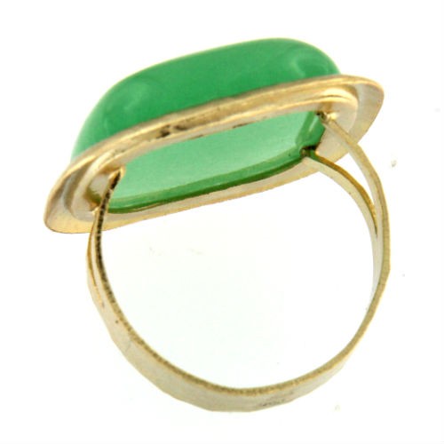 HANNA, anillo de plata dorada con cuarzo verde - Roman Joyero