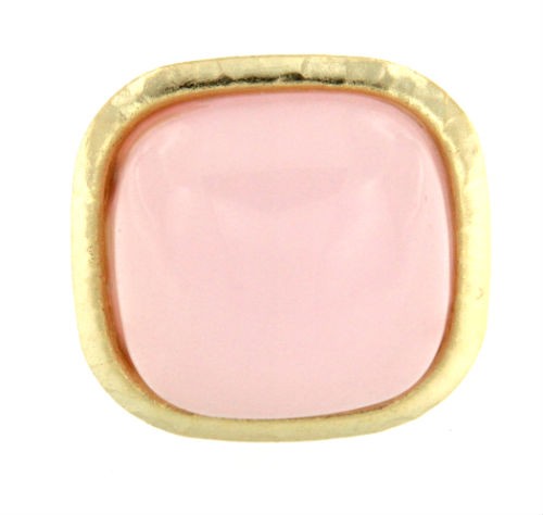 RAQUEL, anillo de plata dorada con cuarzo rosa - Roman Joyero