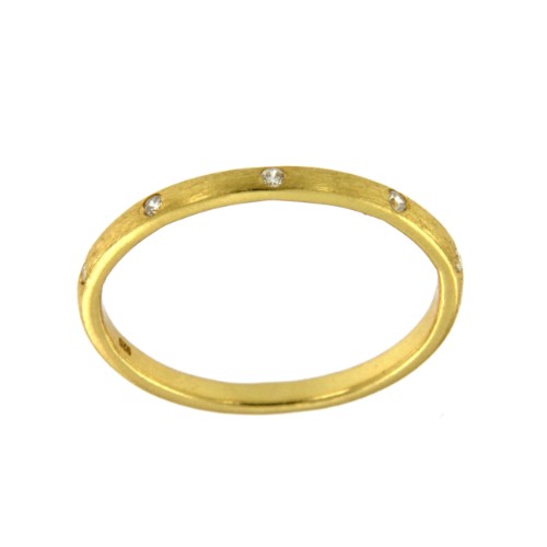CELEDONIA, anillo de plata dorada con circonitas. - Roman Joyero