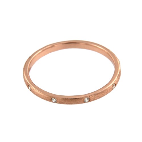 CLEMATIDE, anillo de plata rosada con circonitas. - Roman Joyero