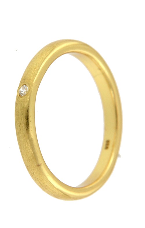 ESVERTIA, anillo de plata dorada con circonitas. - Roman Joyero