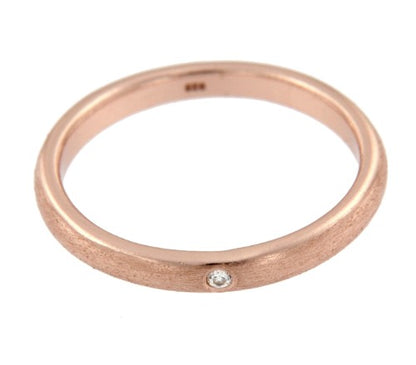 ENDRINO, anillo de plata rosada con circonita. - Roman Joyero