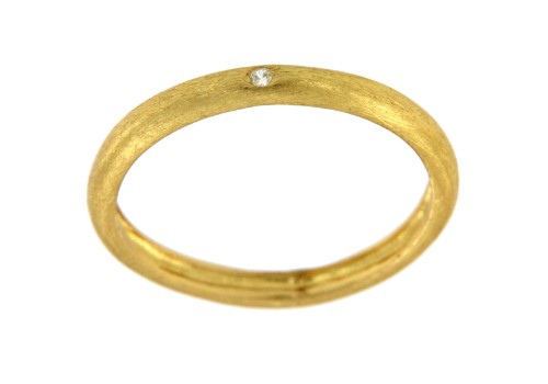 GAYUBA, anillo de plata dorada con circonita. - Roman Joyero