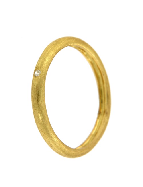 GAYUBA, anillo de plata dorada con circonita. - Roman Joyero