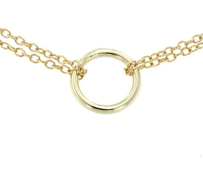 CRONAS, collar de plata dorada con círculo. - Roman Joyero
