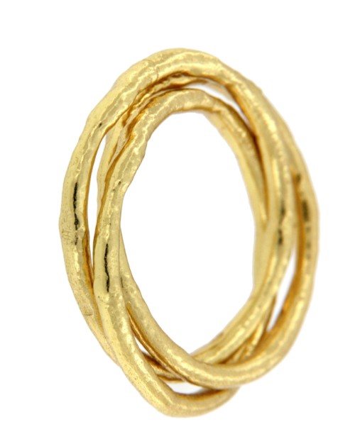 NISIROS, anillo de plata dorado. - Roman Joyero