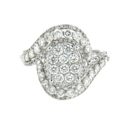 ISCHIA, anillo de oro blanco con diamantes - Roman Joyero