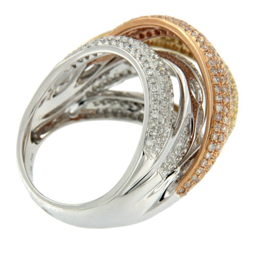 POZZUOLI, anillo en oro de tres colores y diamantes - Roman Joyero