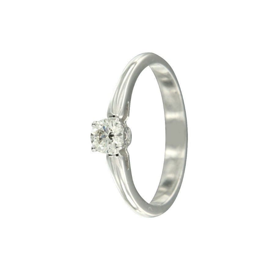 NABUCO, anillo solitario de oro blanco con diamante - Roman Joyero