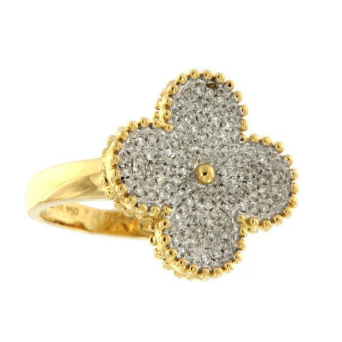 CHARLESTON, anillo de oro con la forma de un trébol de cuatro hojas - Roman Joyero