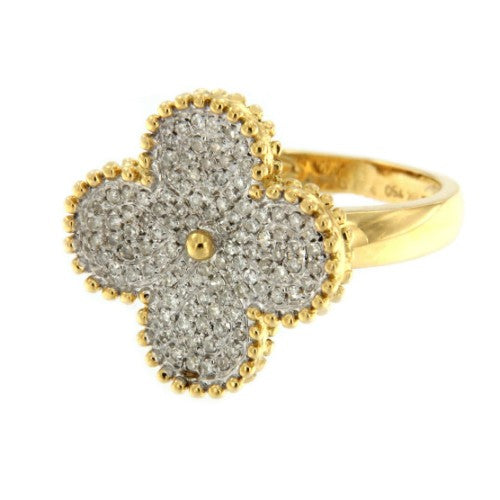 CHARLESTON, anillo de oro con la forma de un trébol de cuatro hojas - Roman Joyero