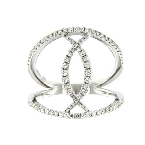 LEIADA, anillo de oro blanco con diamantes - Roman Joyero