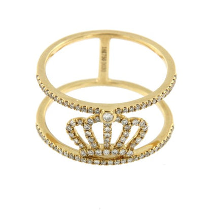 QUEEN, anillo de oro amarillo con diamantes - Roman Joyero