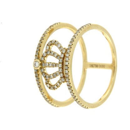 QUEEN, anillo de oro amarillo con diamantes - Roman Joyero