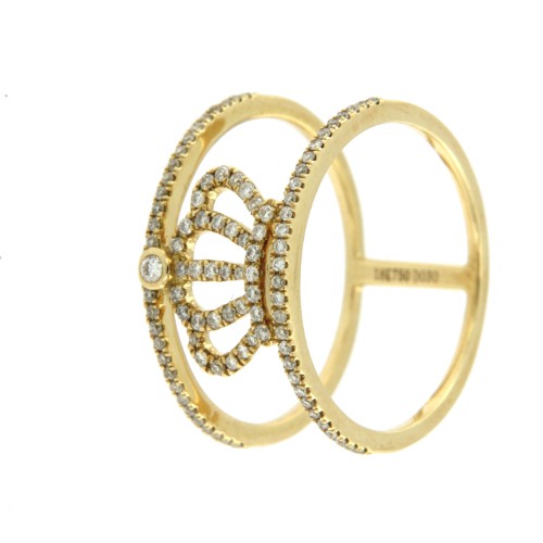 QUEEN, anillo de oro amarillo con diamantes - Roman Joyero