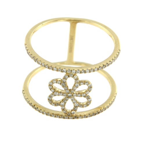 BUMERANG, anillo de oro amarillo con diamantes - Roman Joyero