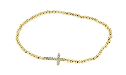 CORDELIA, cadena de plata dorada con cruz - Roman Joyero