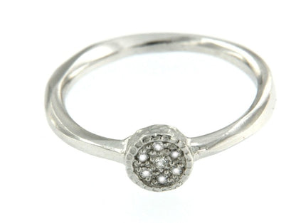 CINTAS, anillo de plata rodiada con circonitas. - Roman Joyero