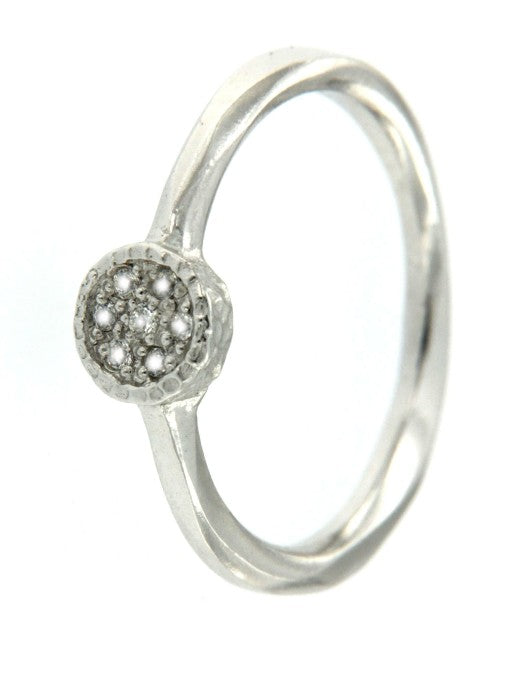 CINTAS, anillo de plata rodiada con circonitas. - Roman Joyero