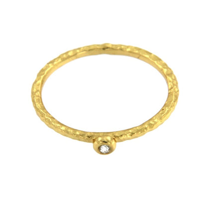 ADELFILLA, anillo de plata dorado con circonita. - Roman Joyero