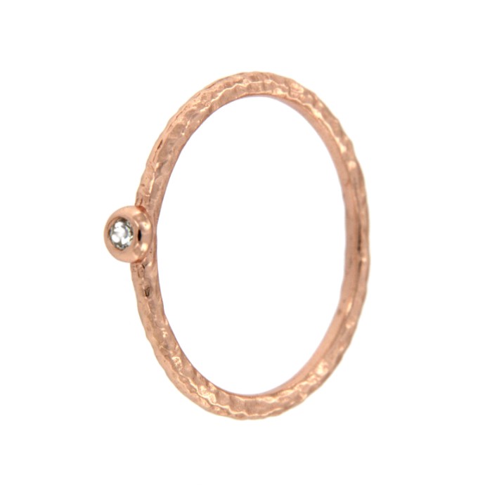 AGRIMONIA, anillo de plata rosada con circonita. - Roman Joyero