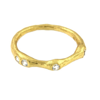 CICA, anillo de plata dorada con circonitas. - Roman Joyero