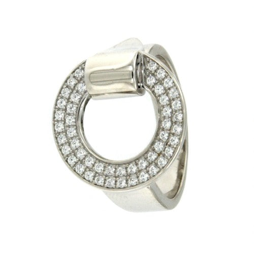 DALILA, anillo ancho en plata con circonitas - Roman Joyero