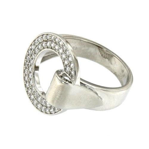 DALILA, anillo ancho en plata con circonitas - Roman Joyero