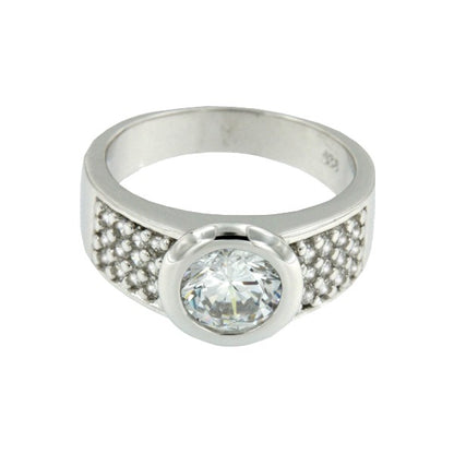 EQUILANTE, anillo de plata con circonitas - Roman Joyero