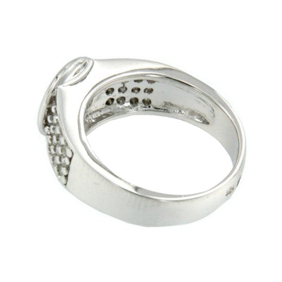 EQUILANTE, anillo de plata con circonitas - Roman Joyero