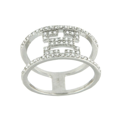 EQUUS, anillo de plata con circonitas - Roman Joyero