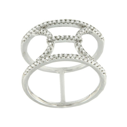 ESCAPE, anillo de plata con circonitas - Roman Joyero