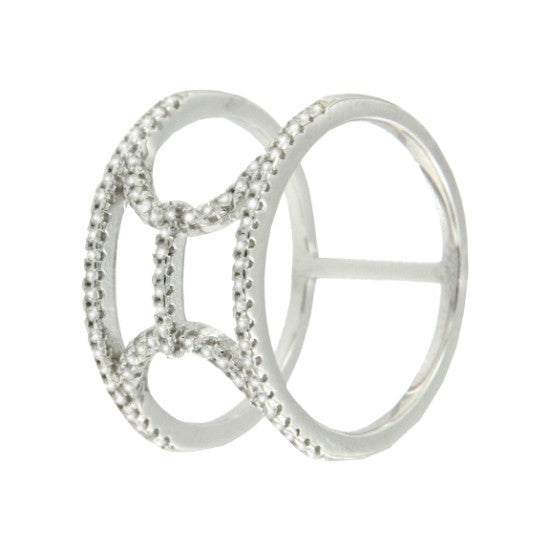 ESCAPE, anillo de plata con circonitas - Roman Joyero