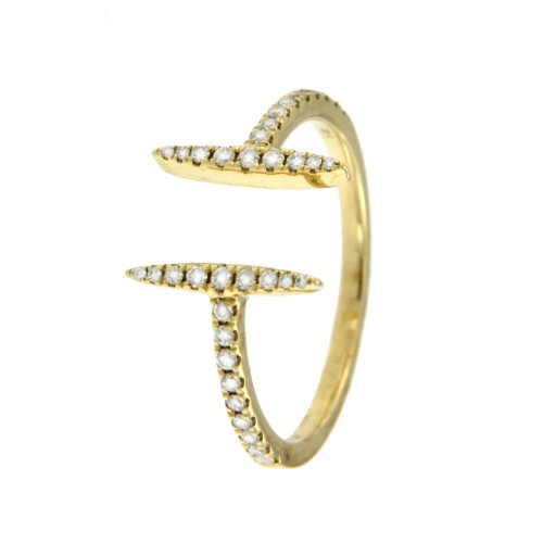 ANAMBE, anillo de oro amarillo con diamantes - Roman Joyero