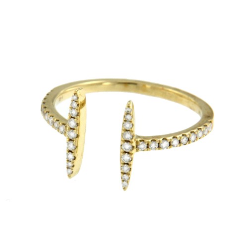 ANAMBE, anillo de oro amarillo con diamantes - Roman Joyero