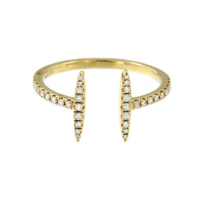 ANAMBE, anillo de oro amarillo con diamantes - Roman Joyero