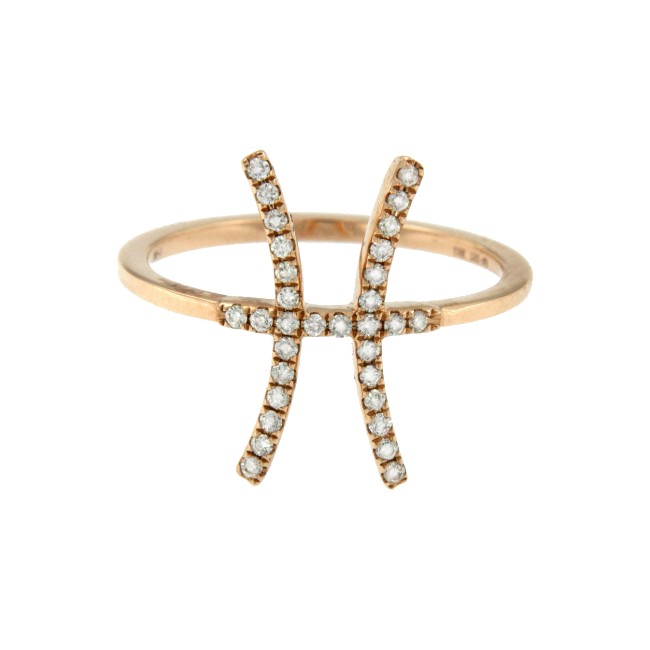 AMURAL, anillo de oro rosa con diamantes - Roman Joyero