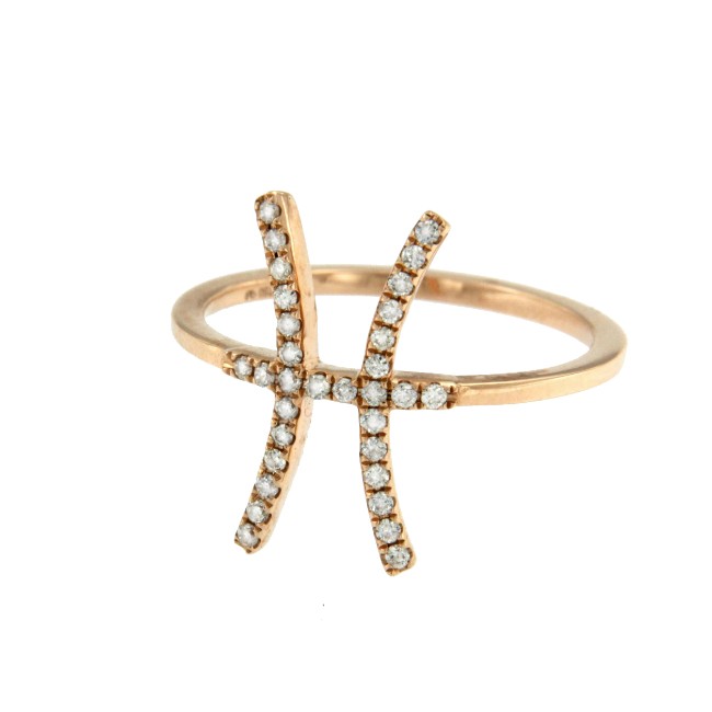 AMURAL, anillo de oro rosa con diamantes - Roman Joyero