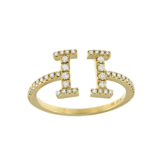 ALUVION, anillo de oro amarillo con diamantes - Roman Joyero