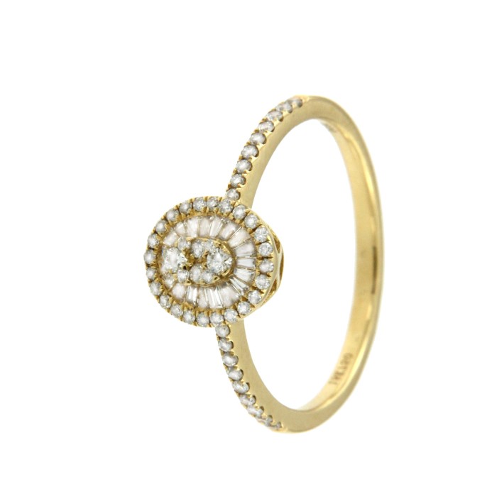 BRIBON, anillo de oro amarillo con diamantes - Roman Joyero