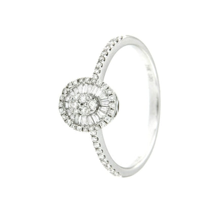 CANDILEJAS, anillo de oro blanco con diamantes - Roman Joyero