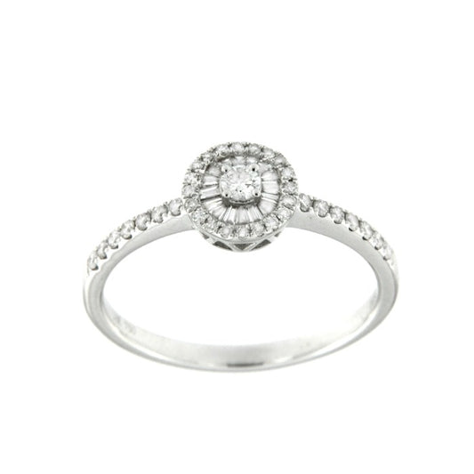 CATANIA, anillo de oro blanco con diamantes - Roman Joyero