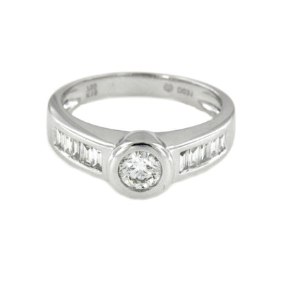 COLUMBUS, anillo-solitario de pedida en oro blanco - Roman Joyero